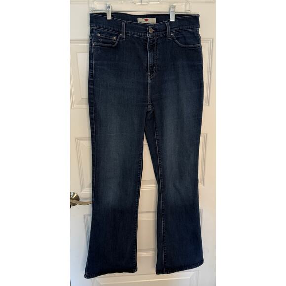 Levi’s 512 Perfectly Slimming Bootcut Jeans 12M Stretch Mid Rise Dark Wash - Picture 1 of 10